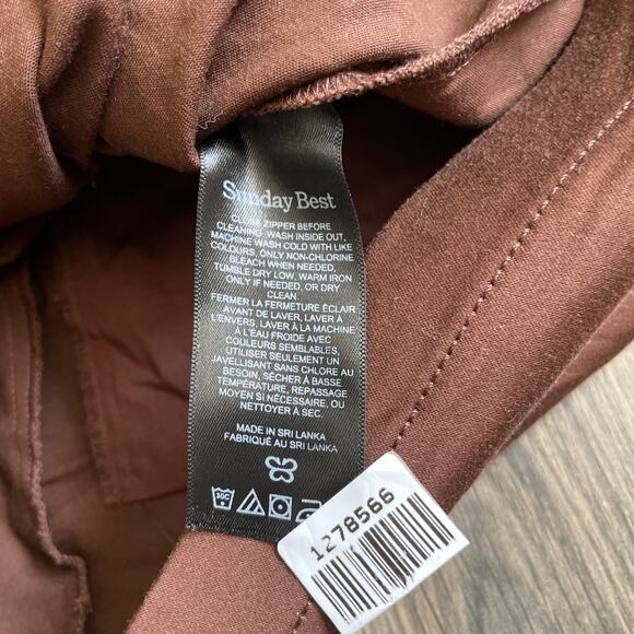 Aritzia Sunday Best Rider Short Mini Skirt Brown Academia Pleats Size 4 EUC - Picture 8 of 12